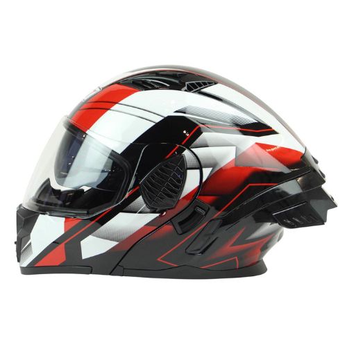 CASCO ABATIBLE R7 RACING SHELL DOBLE MICA DOT XXL RJ/BCO PROMOTO